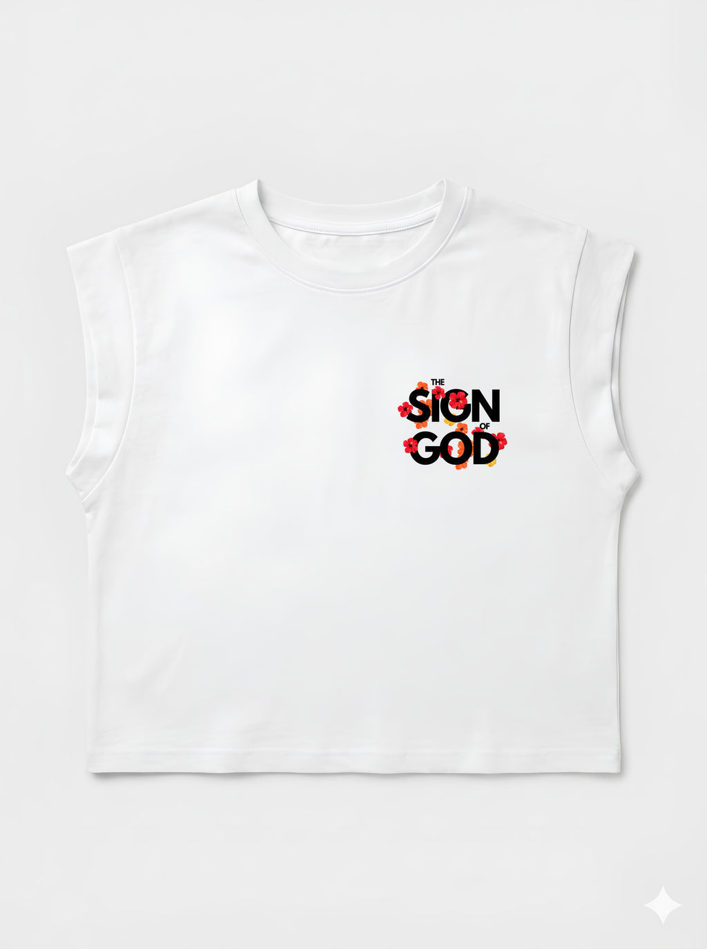 FLOWERS BLACK TEXT - WOMEN'S SLEEVELESS TEE