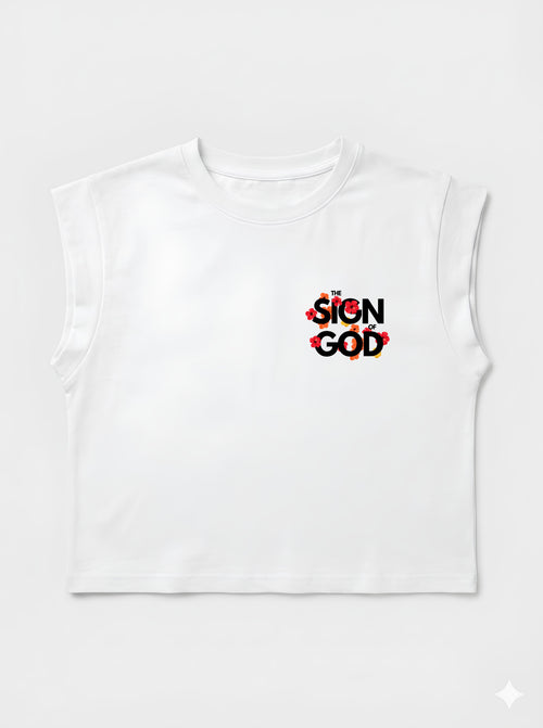FLOWERS BLACK TEXT - WOMEN'S SLEEVELESS TEE